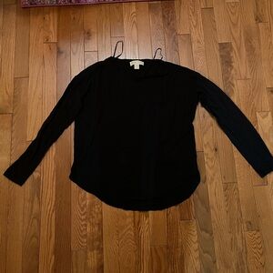 Black Long Sleeve Top Michael Kors Women Size M